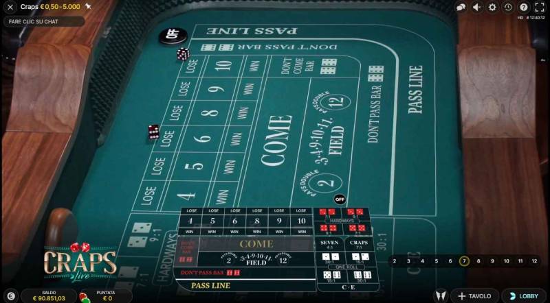 Các Loại Cược Trong Craps Trực Tiếp