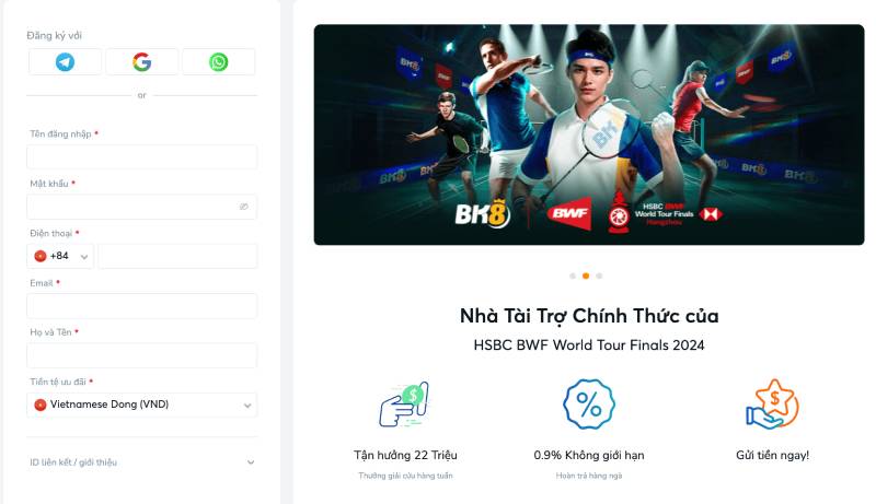 Đăng Ký Tài Khoản BK8 – Tham Gia Chỉ Trong Vài Phút