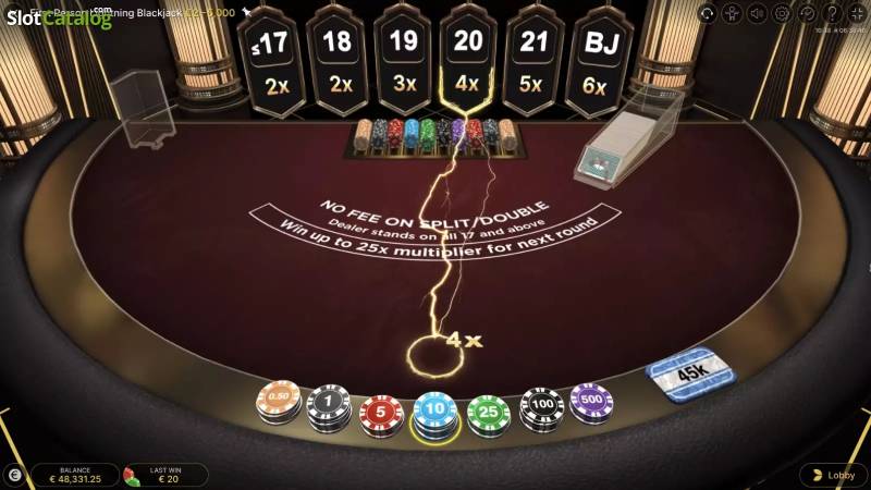 Hệ Số Nhân Thưởng Lightning Blackjack